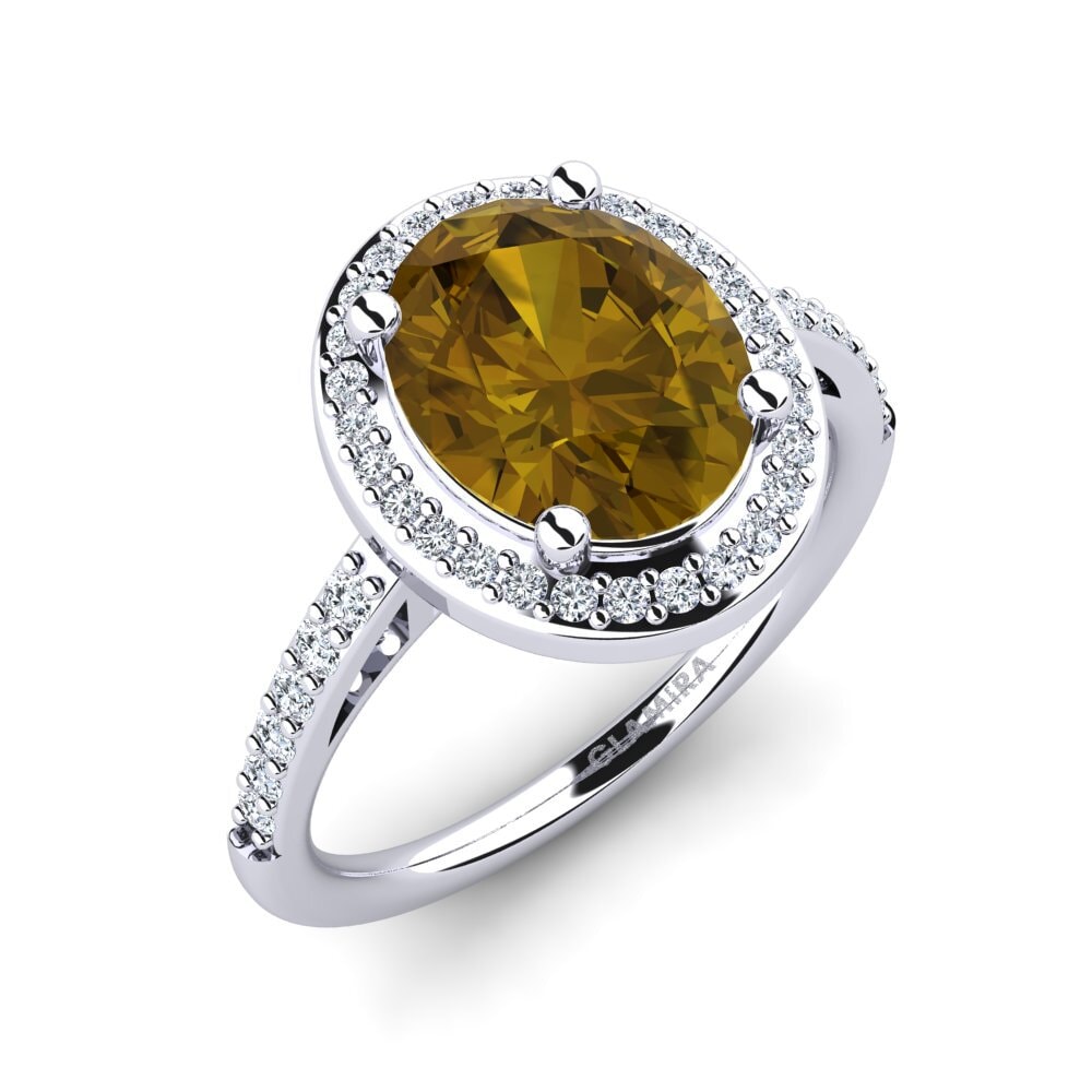 Brown Zircon Engagement Ring Ropelina