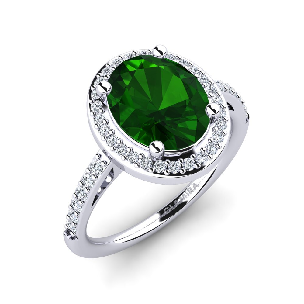 Green Tourmaline Engagement Ring Ropelina