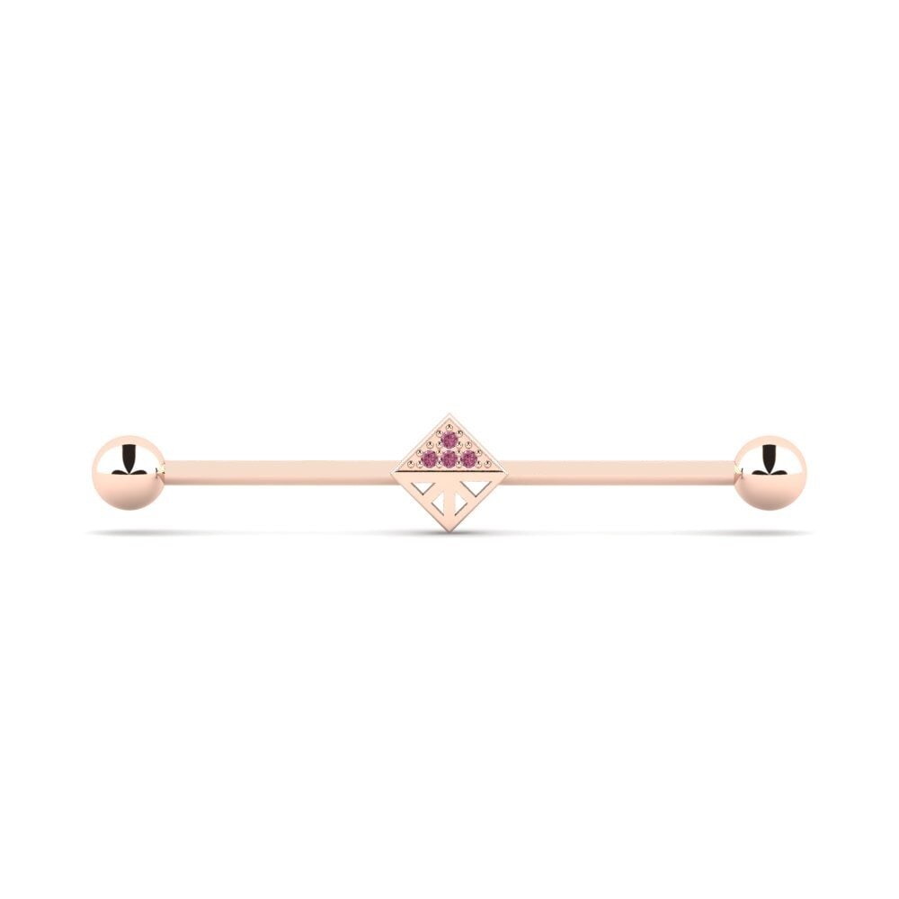 9ct Rose Gold Rhodolite Garnet Ear Piercing Rosakie