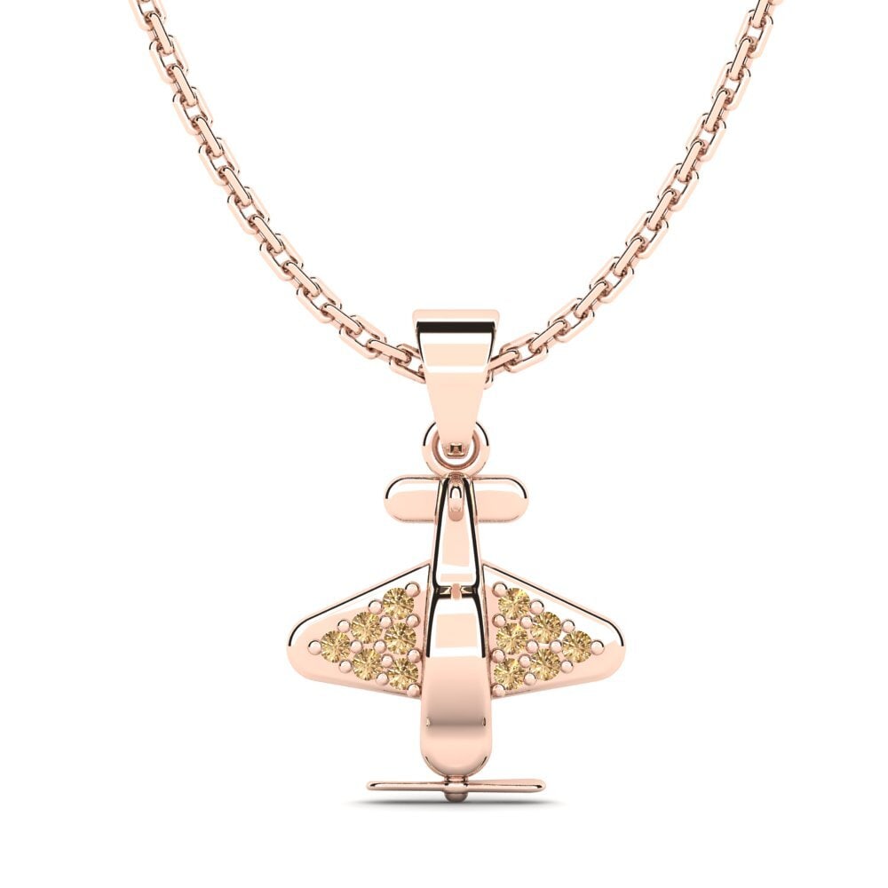 14ct Rose Gold Brown Diamond Kid's Pendant Rosalice