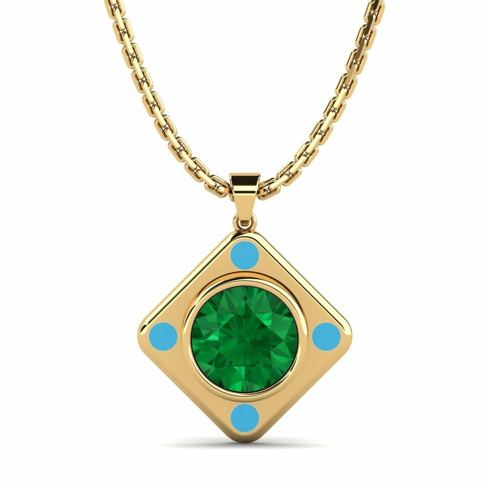 Dây chuyền Vàng 18K Đá Emerald (Đá nhân tạo) Classic Solitaire