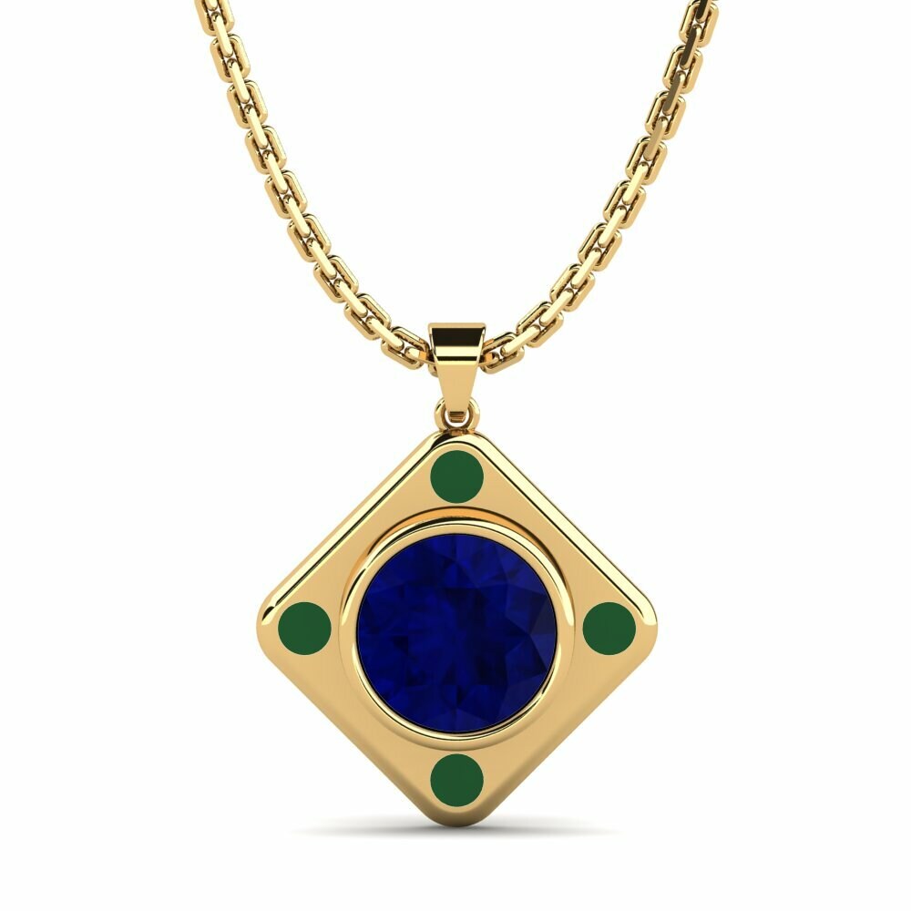 Vàng 18K Đá Sapphire Mặt dây chuyền nữ Rosalindy