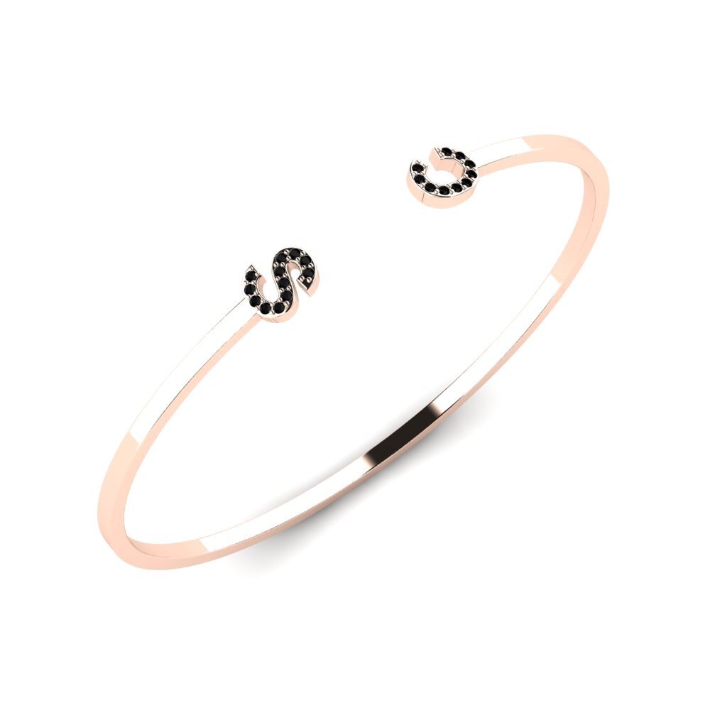 14ct Rose Gold Black Diamond Women's Bracelet Rosann