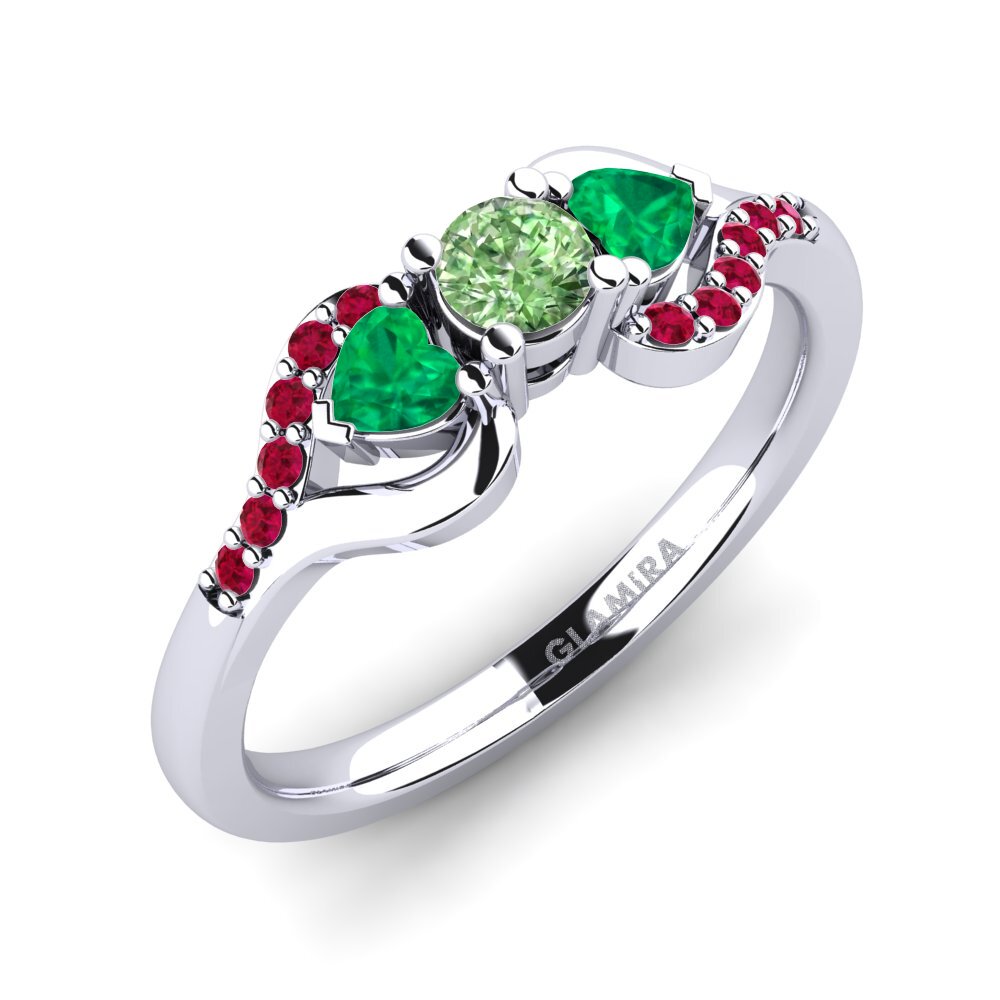 Diamante Verde Anillo de compromiso Roselina 0.16 crt