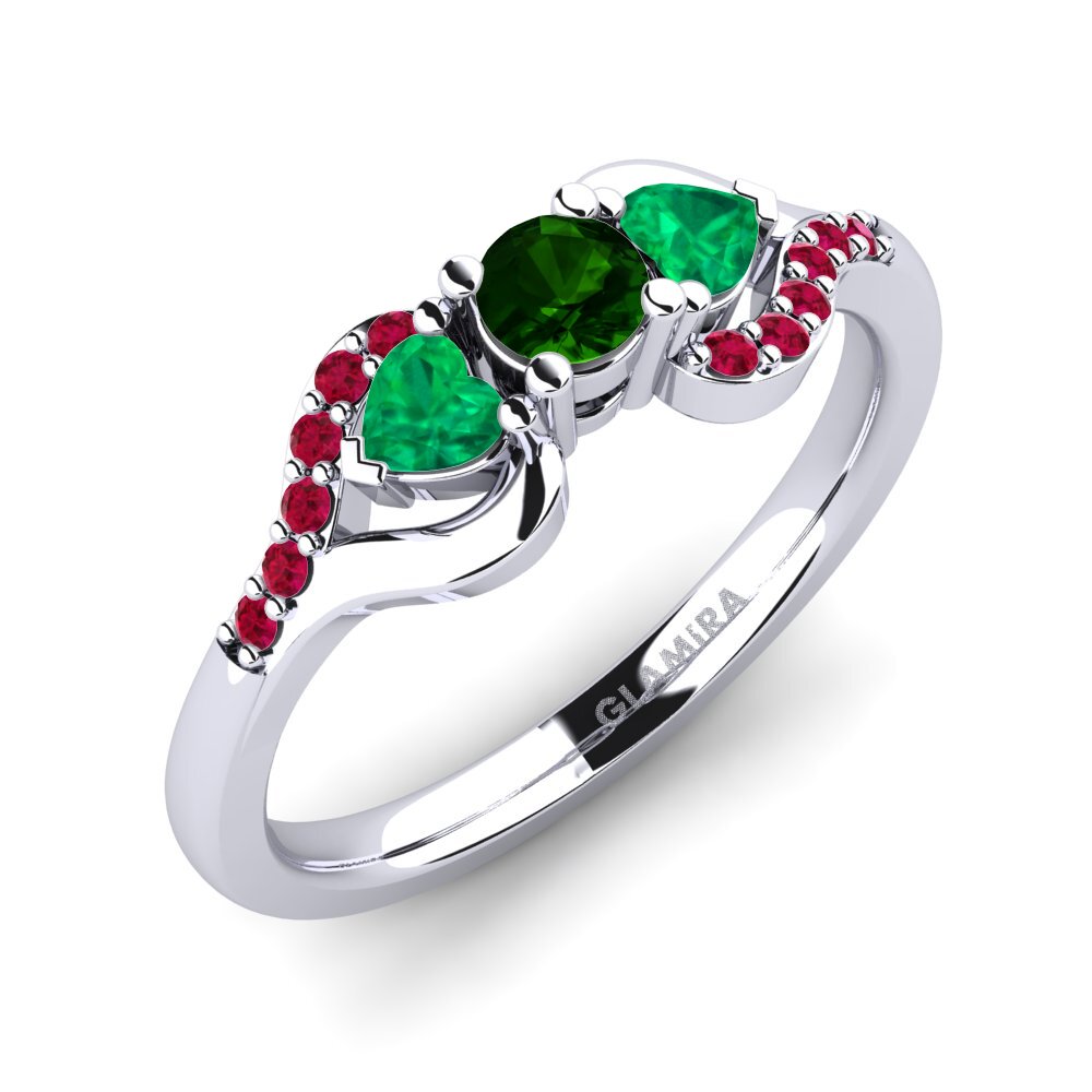 Turmalina Verde Anel de Noivado Roselina 0.16 crt