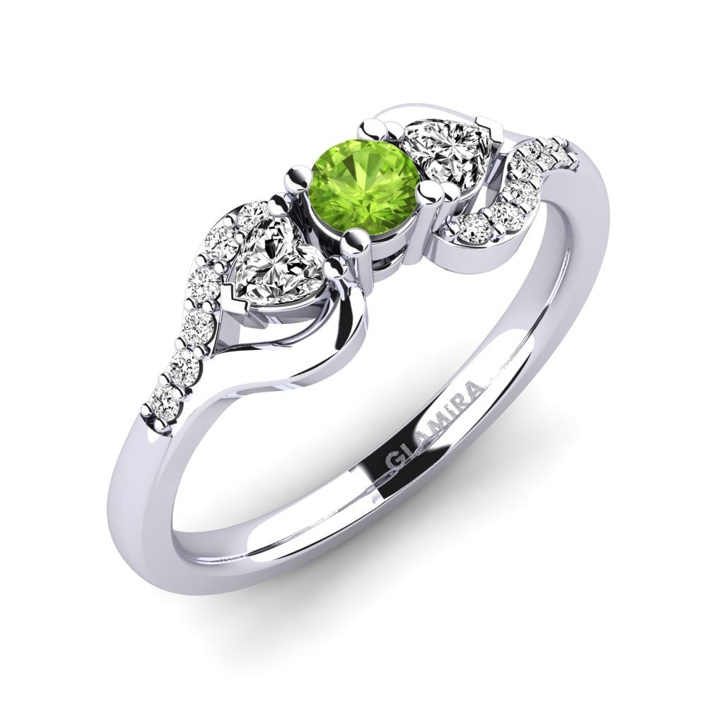 Peridoto Anillo de compromiso Roselina 0.16 crt