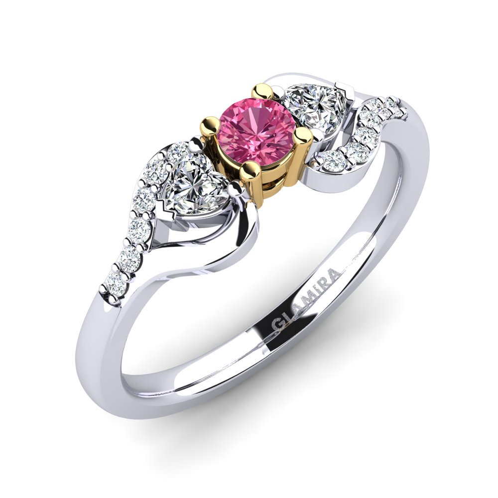 Or Blanc & Jaune 14k Bague de fiançailles Roselina 0.16 crt