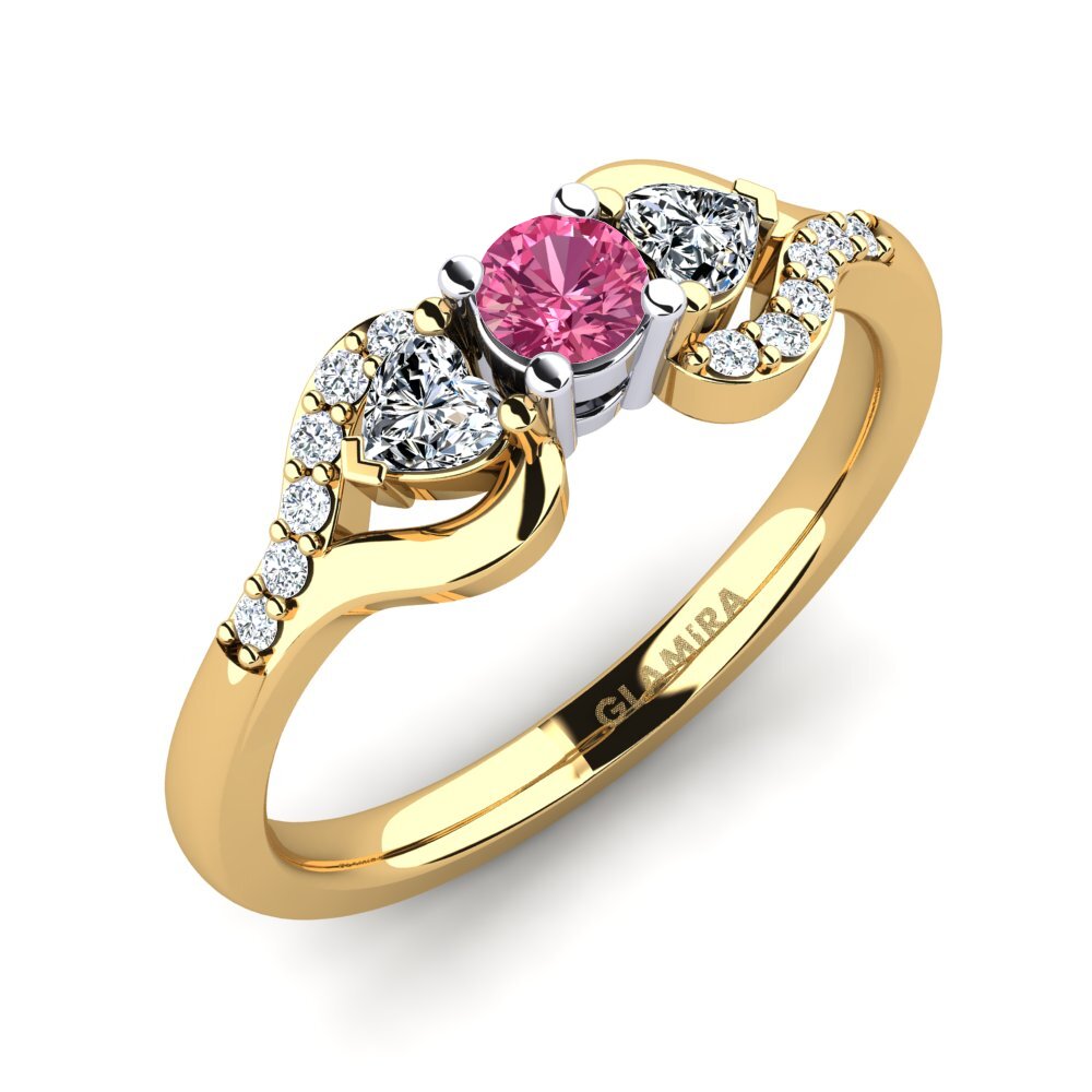 Or Jaune & Blanc 9k Bague de fiançailles Roselina 0.16 crt