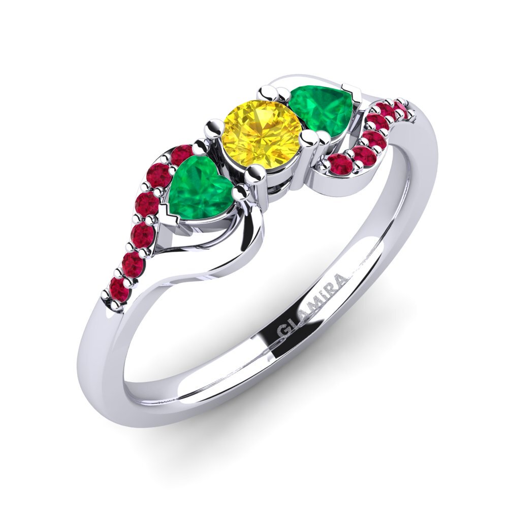Yellow Sapphire Engagement Ring Roselina 0.16 crt