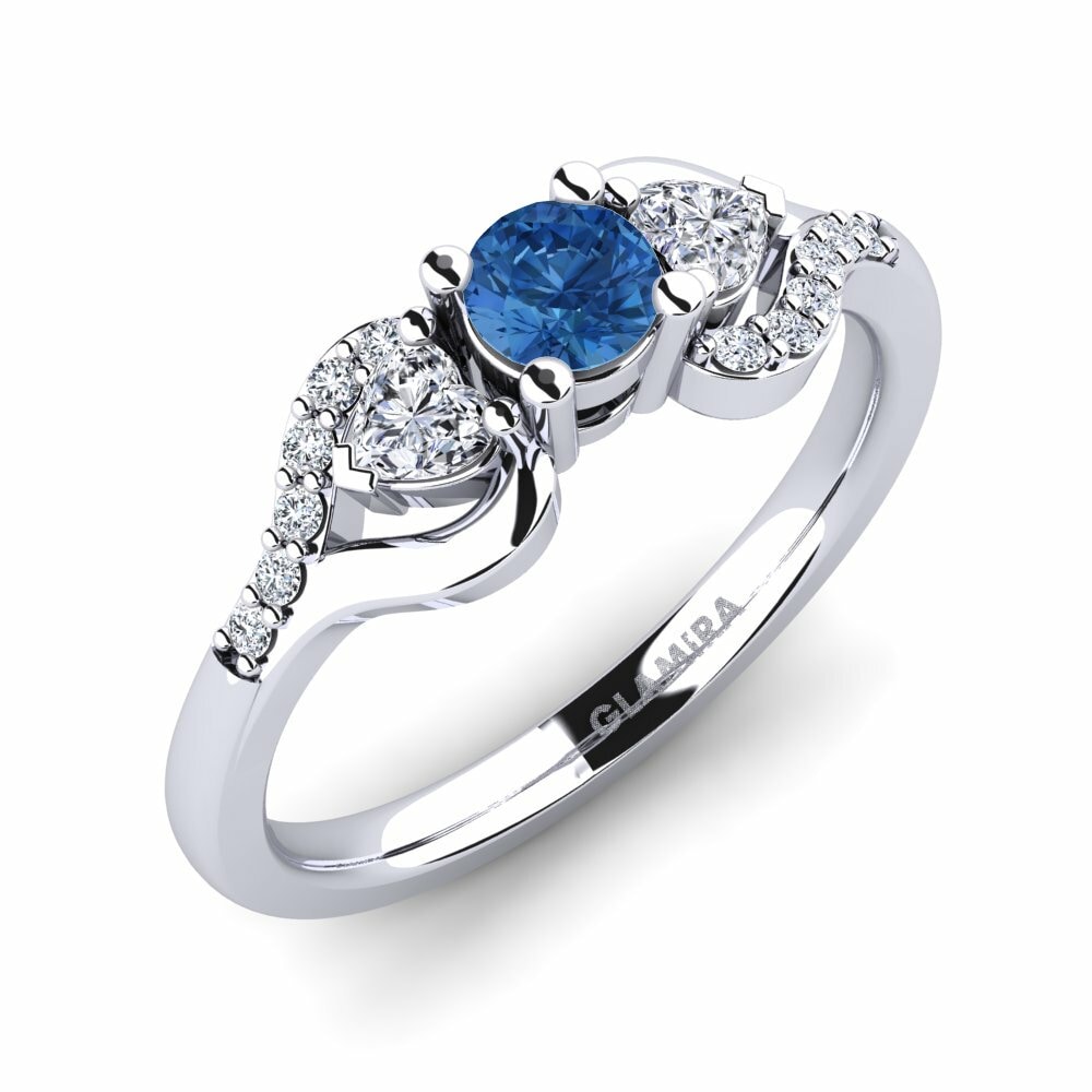 Donker Blauwe Zirkoon Verlovingsring Roselina