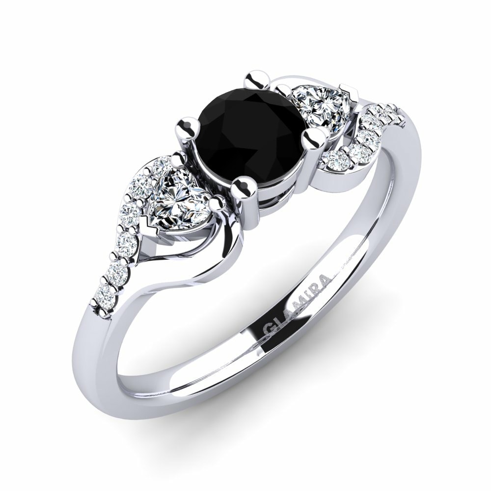 Exclusive Engagement Rings Roselina 0.5 Crt 585 White Gold Black Diamond