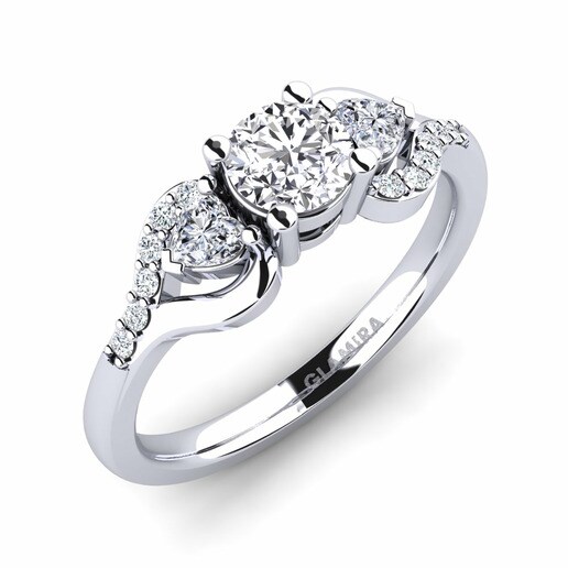 Ring Roselina 0.5 crt 585 White Gold & Diamond & Swarovski Crystal
