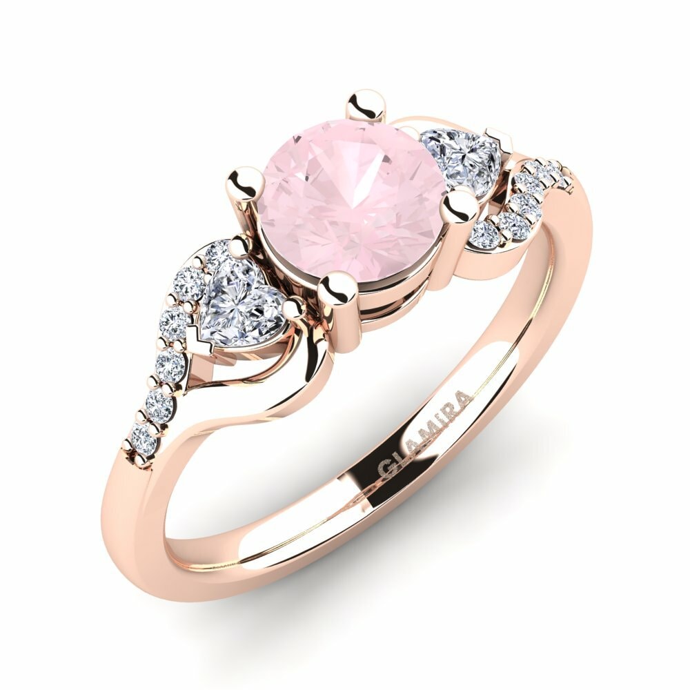 9k Rose Gold Rose Quartz Engagement Ring Roselina 0.8 crt