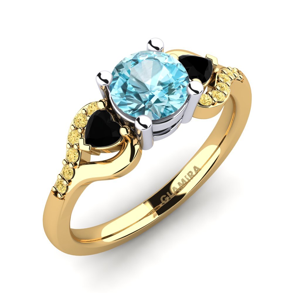 Blue Zircon Engagement Ring Roselina 0.8 crt
