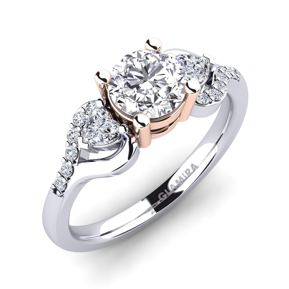 14ct White / Rose Gold Engagement Ring Roselina 0.8 crt