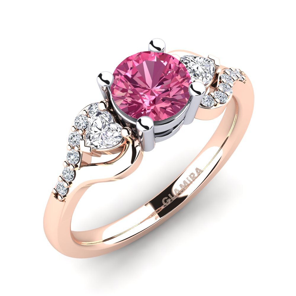 Or Rose & Blanc 14k Bague de fiançailles Roselina 0.8 crt