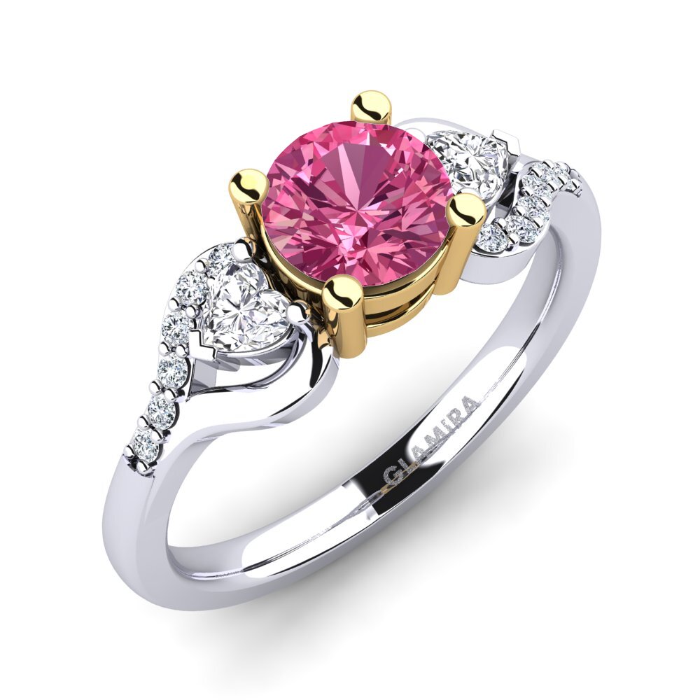 Or Blanc & Jaune 9k Bague de fiançailles Roselina 0.8 crt