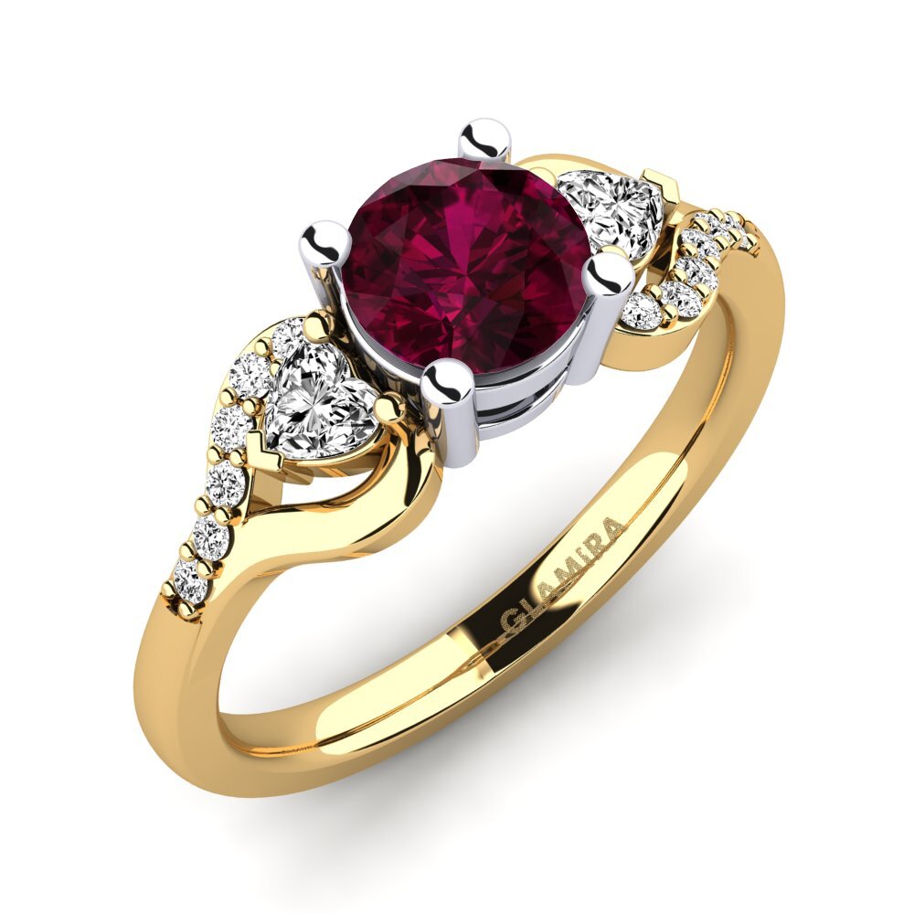 Granate Rhodolite Anillo de compromiso Roselina 0.8 crt