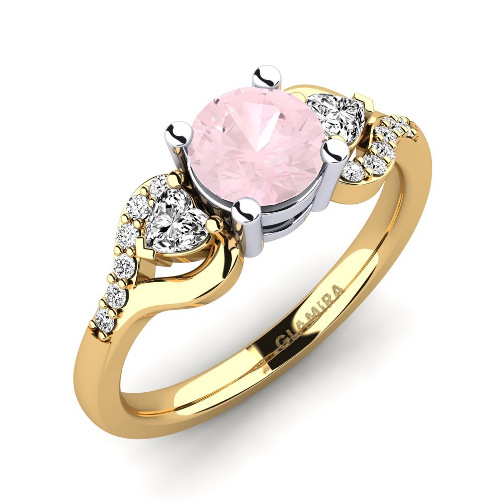 Cuarzo rosa Anillo de compromiso Roselina 0.8 crt