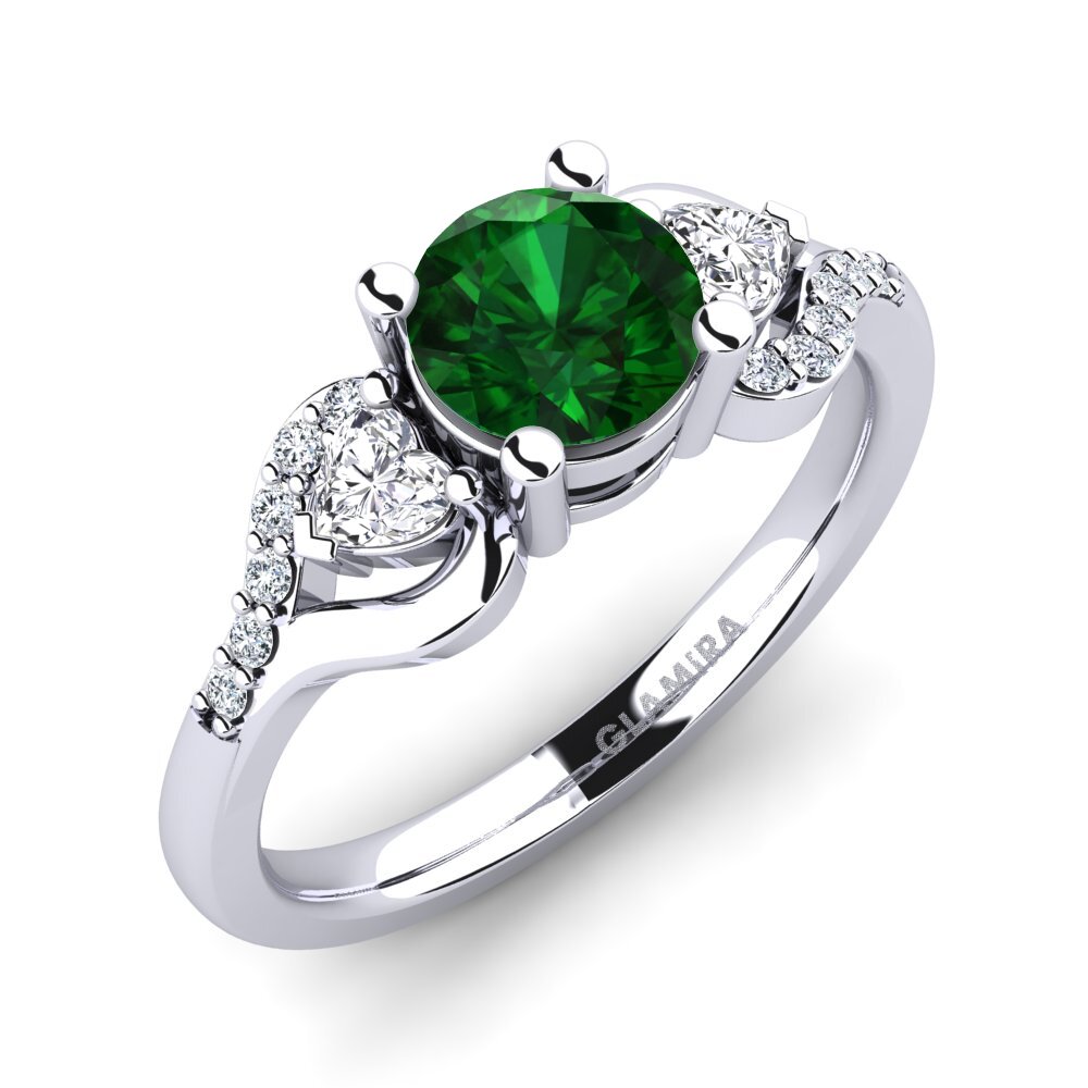 9ct White Gold Tsavorite Engagement Ring Roselina 0.8 crt