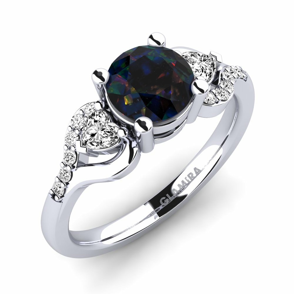 Black Opal Engagement Ring Roselina 1.0 crt