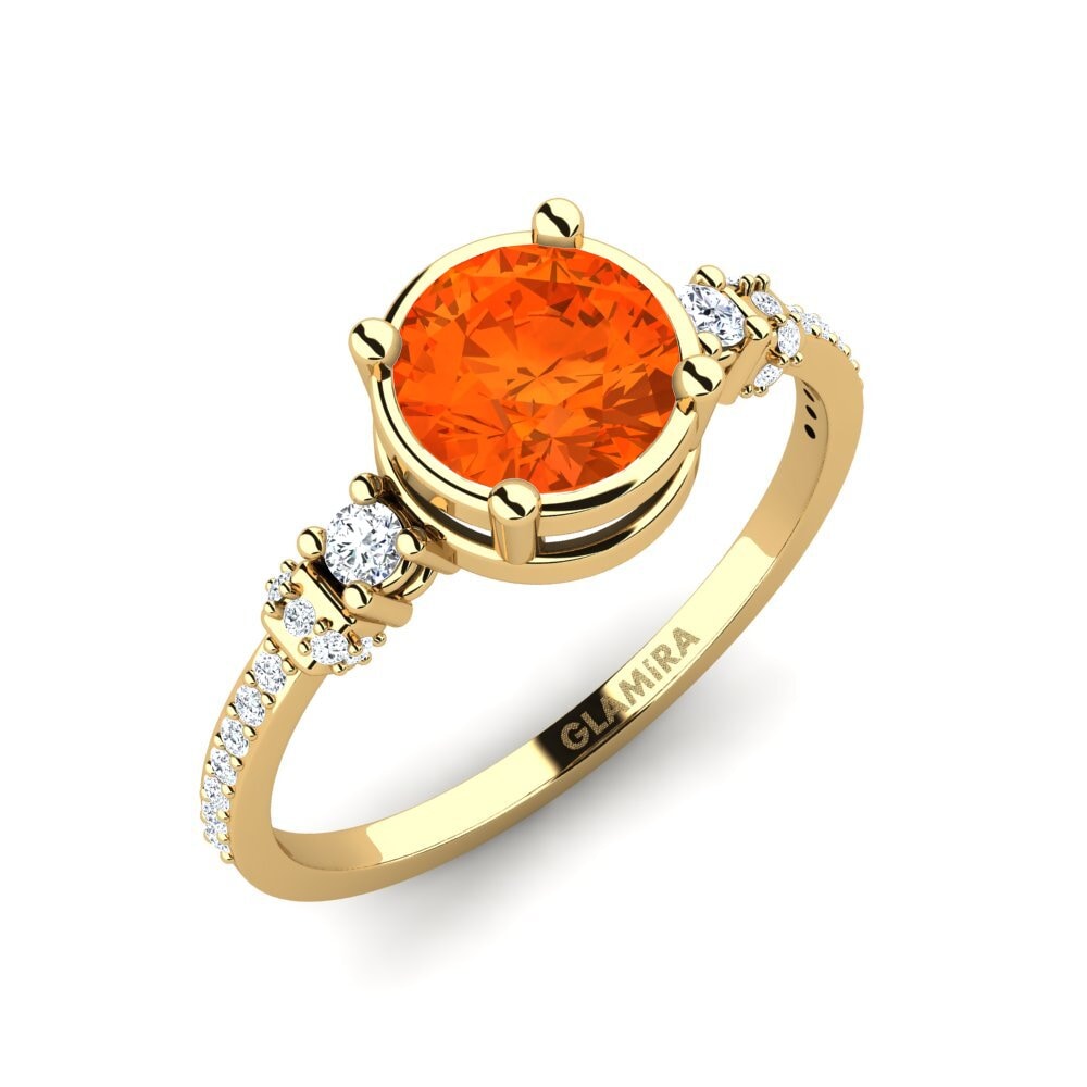 14K Yellow Gold Fire-Opal Engagement Ring Roselyn