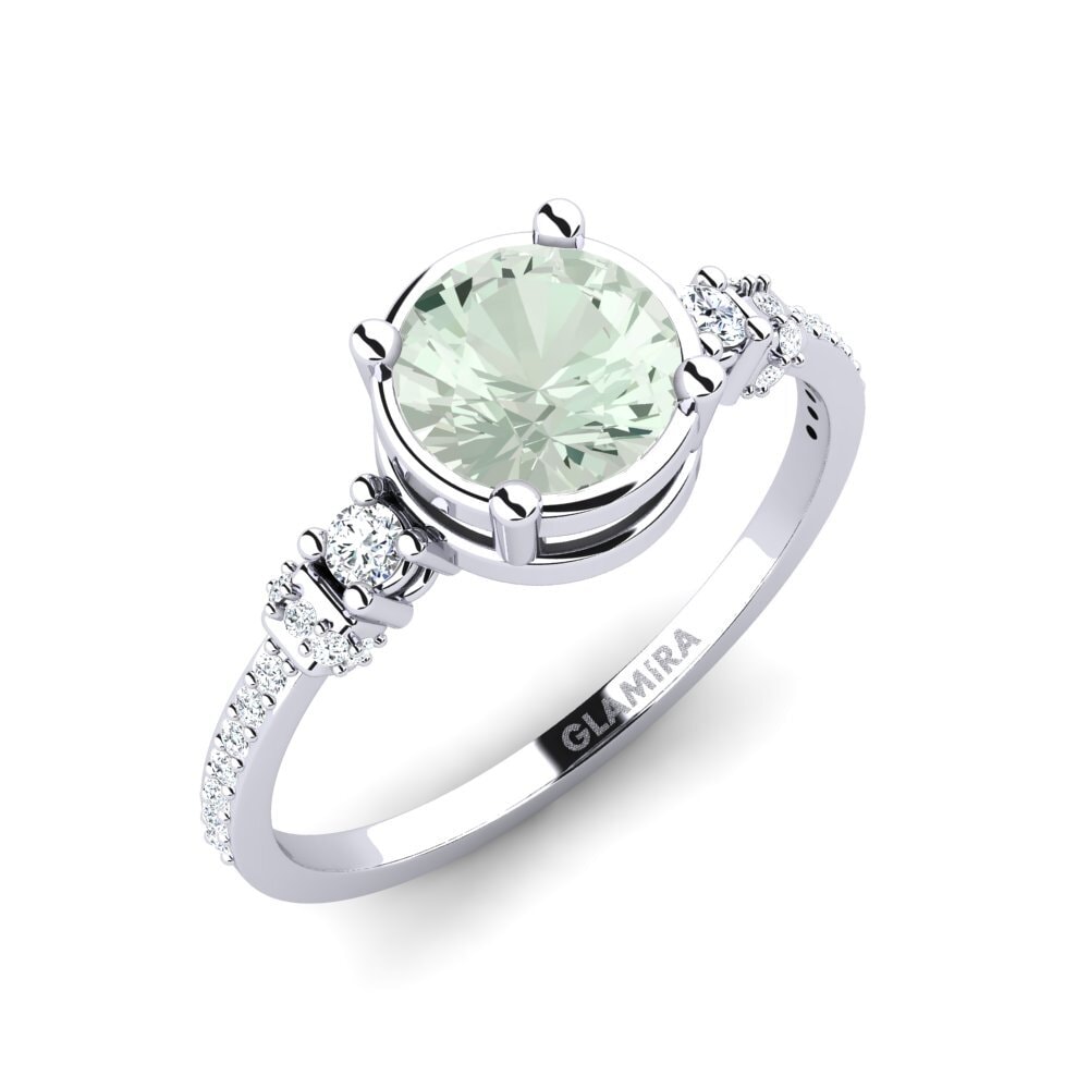 Green Amethyst Engagement Ring Roselyn