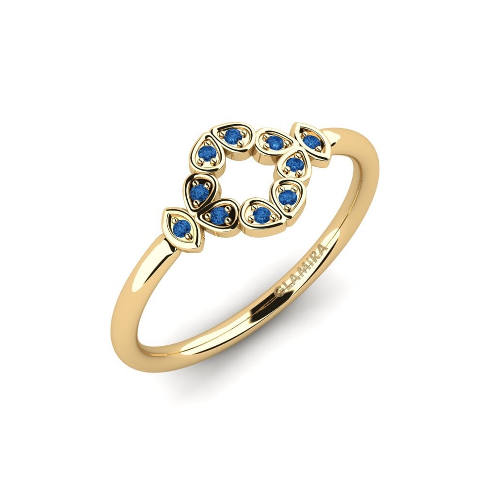Zircônia azul escuro Anel Roshank