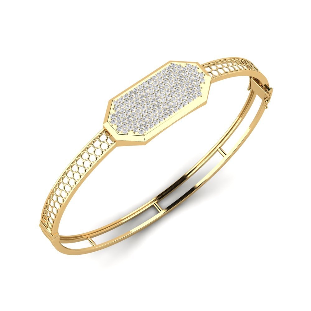 Alliance De Mariage Homme En Or Jaune 18 Carats Avec Diamant 0,40 Ct - Taille Ronde, Sur Mesure