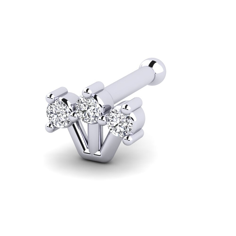 Achetez GLAMIRA Piercing Nez Rossat en Or Blanc 750 Diamant 0.03 Carats ...