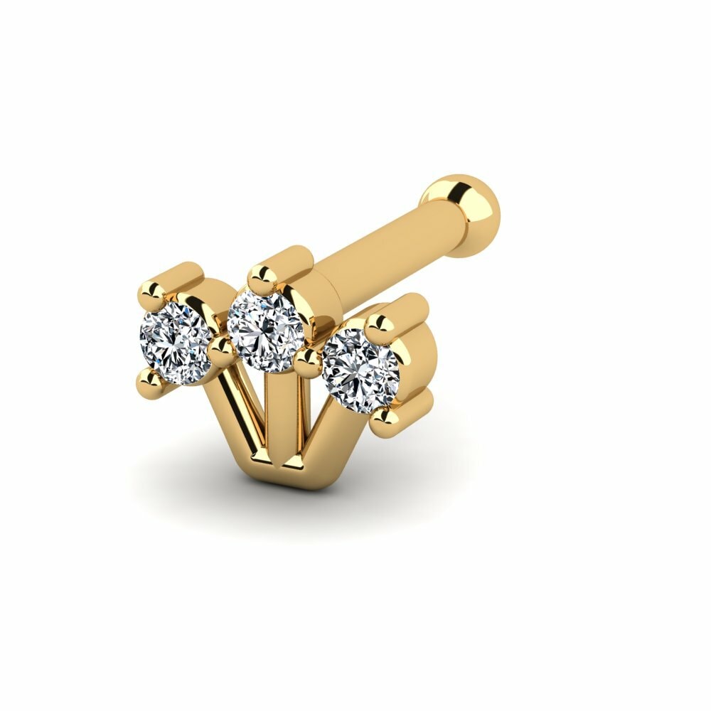 14K Geel Goud Neus Pin Rossat
