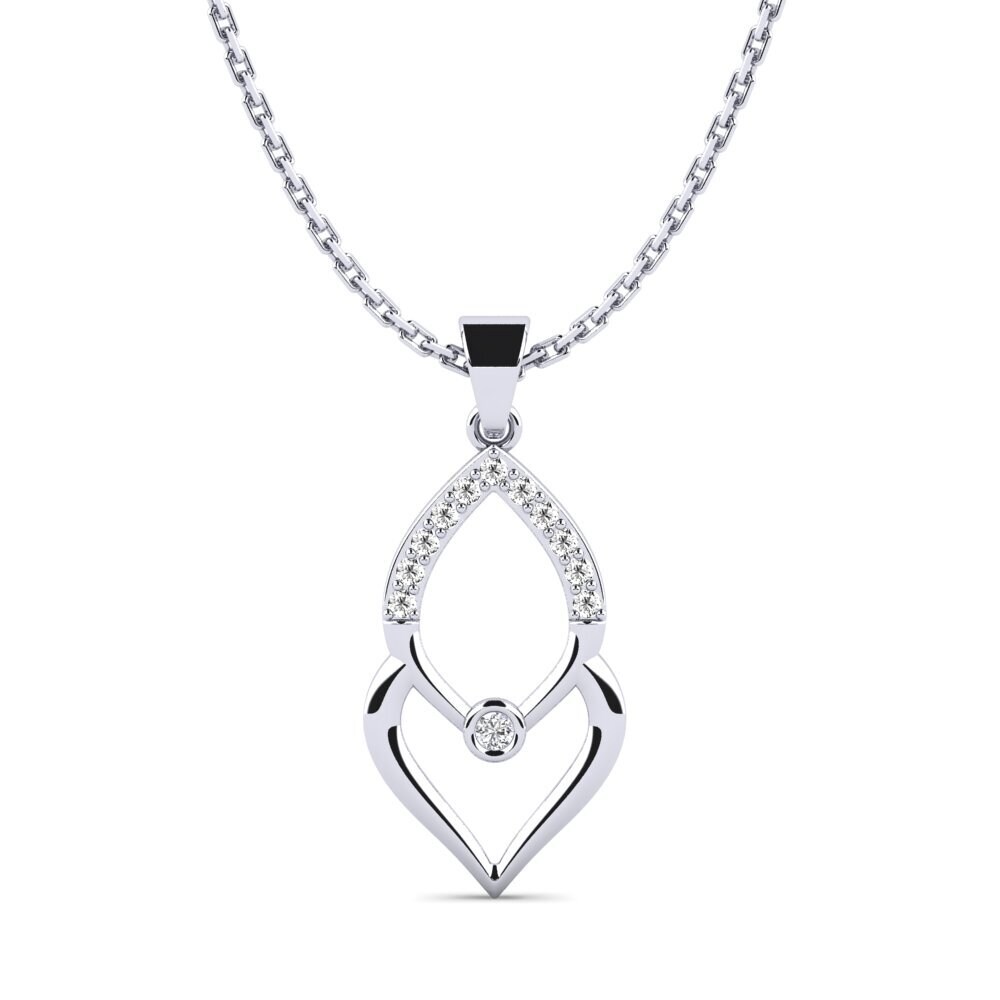 Si Rostom Women's Pendant Rostom in 0.018 Carat Round cut 14ct White Gold ...