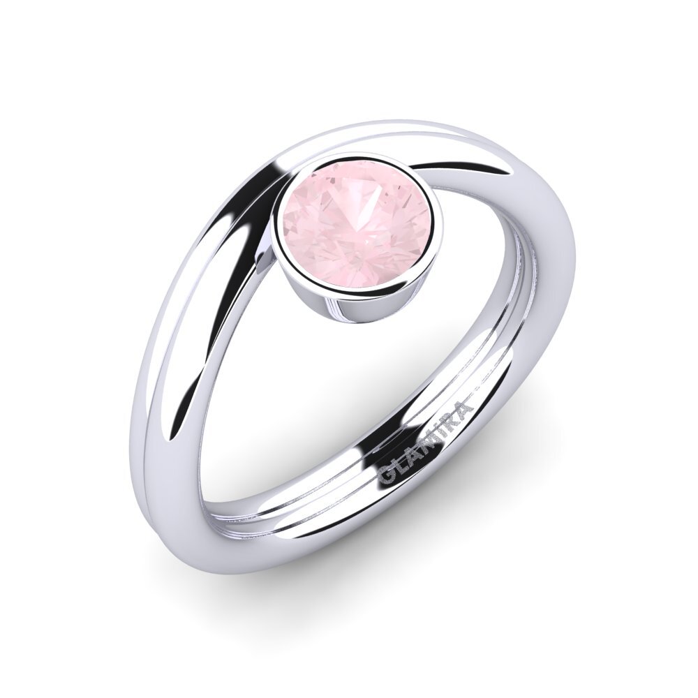 Rose Quartz Engagement Ring Rounoff