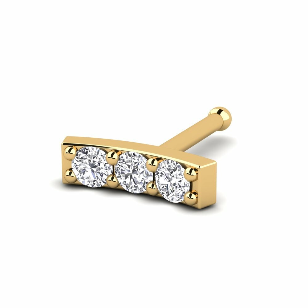 18k Yellow Gold Nose Pin Rovens