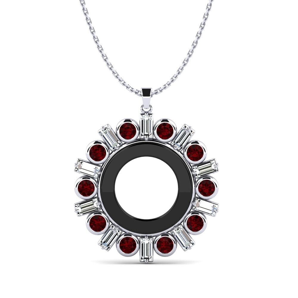 950 Platinum Garnet Women's Pendant Rowe