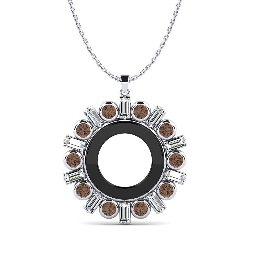 White Silver Smoky Quartz Women's Pendant Rowe