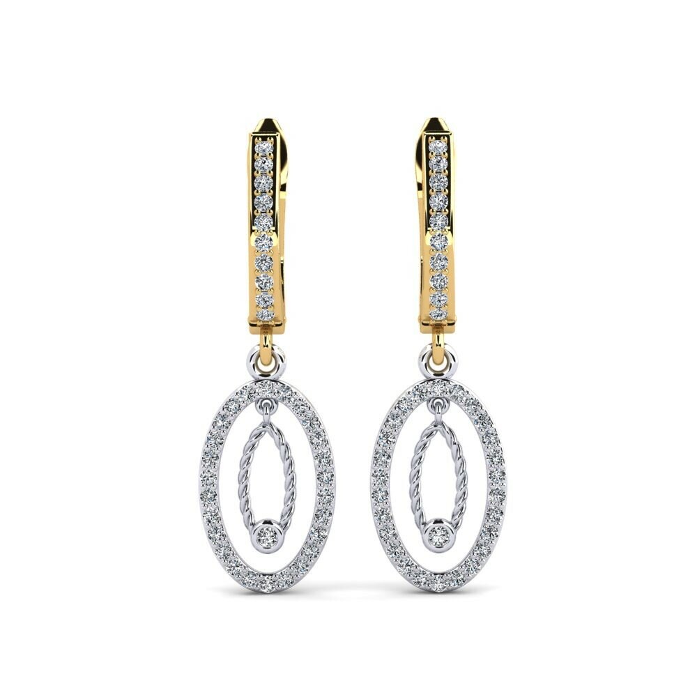 18k Oro Blanco & Amarillo Pendiente de mujer Rowenab