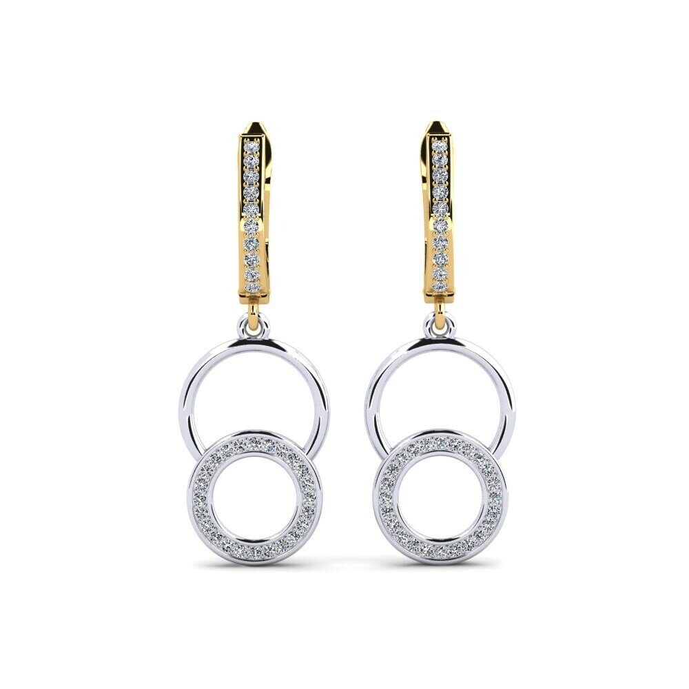 18k Oro Blanco & Amarillo Pendiente de mujer Rowenas