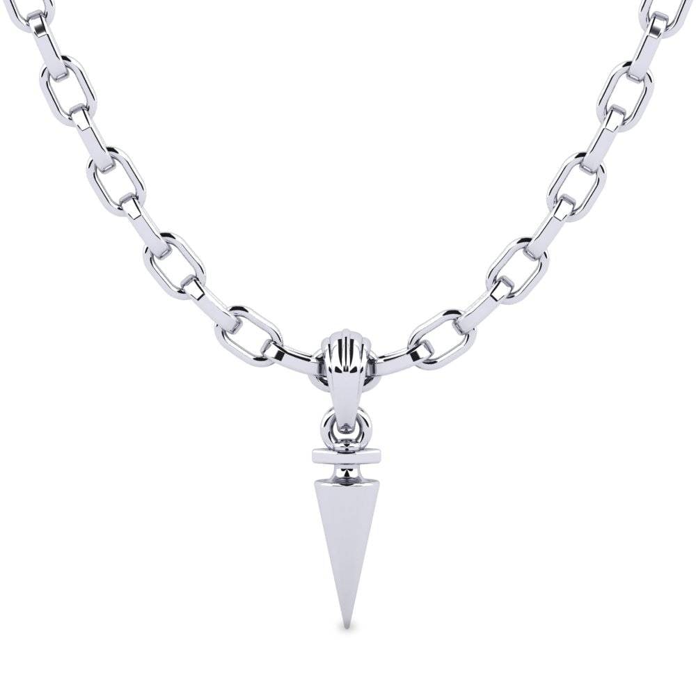 14k Oro Blanco Colgante para hombre Roxanney