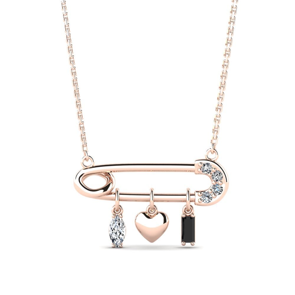 Baguette Black Sapphire Women's Necklace Rozabela