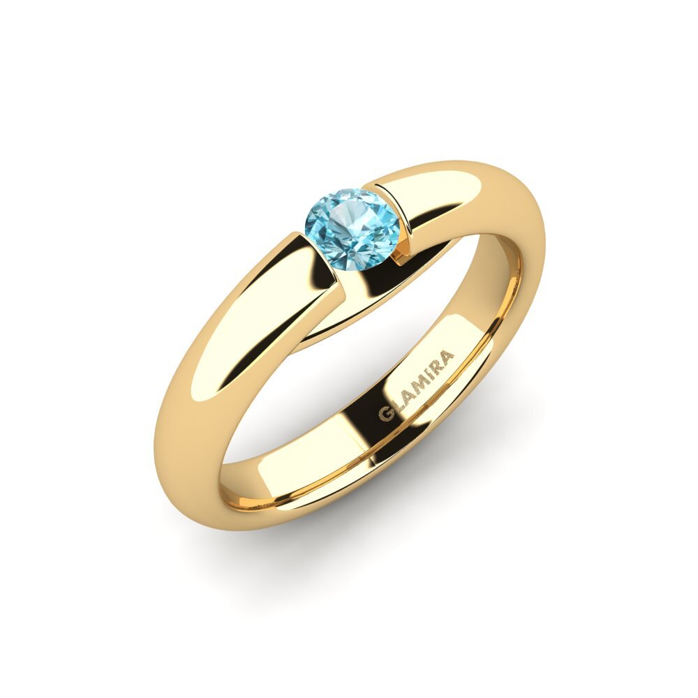 Đá Zircon Xanh Nhẫn đính hôn Ursula 0.25crt