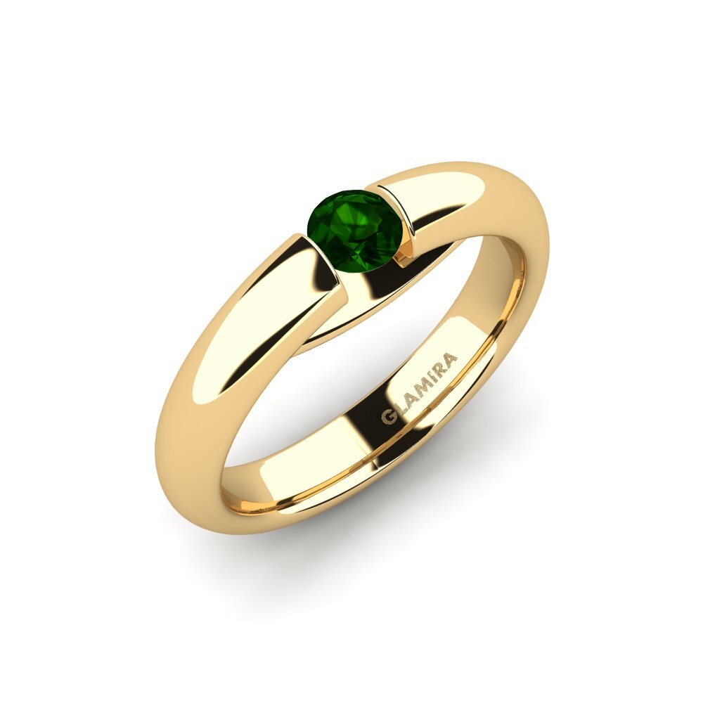 Grüner Turmalin Verlobungsring Ursula 0.25crt