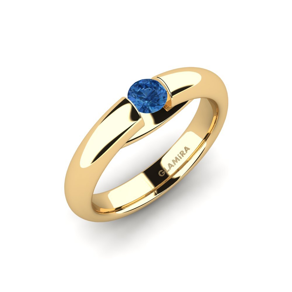 Dark Blue Zirconia Engagement Ring Ursula 0.25 crt