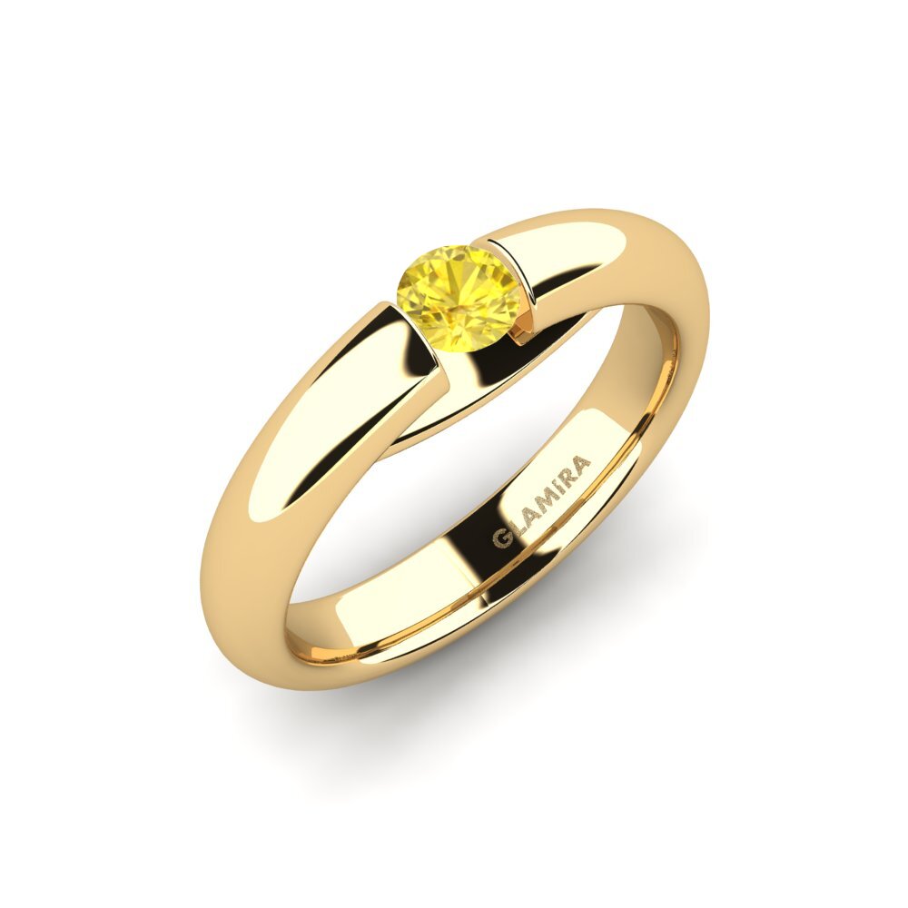 Yellow Sapphire Engagement Ring Ursula 0.25crt