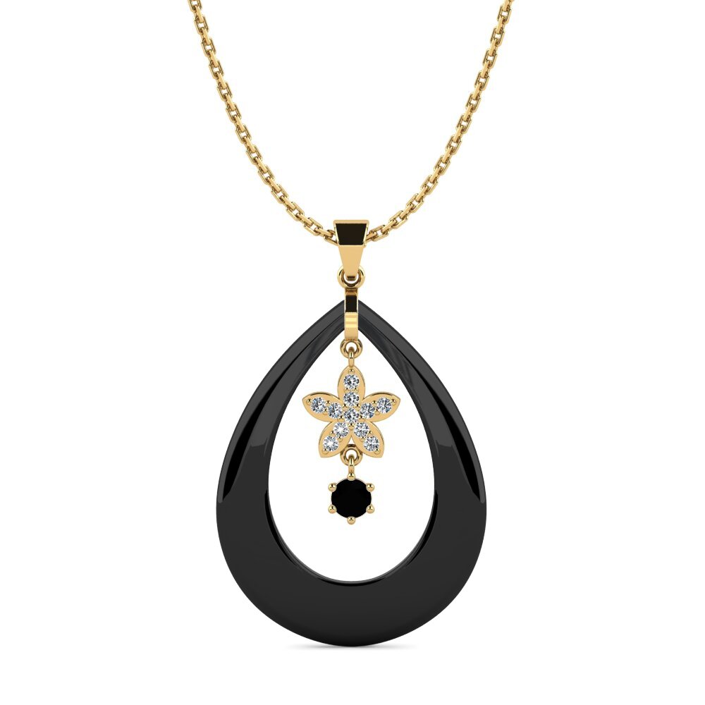 Diamante Negro Colgante de Mujer Rubino