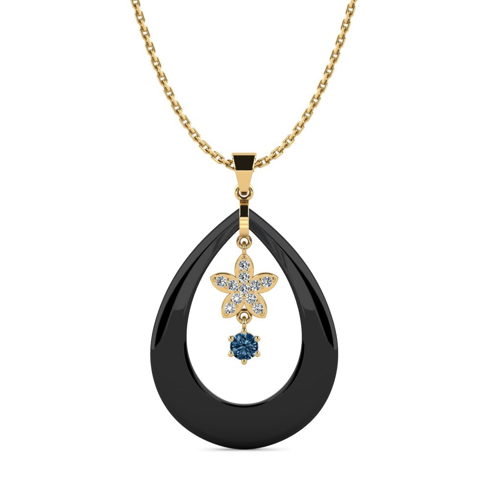 Diamante Azul Colgante de Mujer Rubino