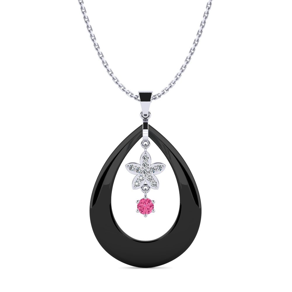 950 Platinum Pink Tourmaline Women's Pendant Rubino