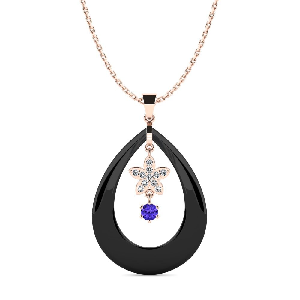 9ct Rose Gold Tanzanite Women's Pendant Rubino