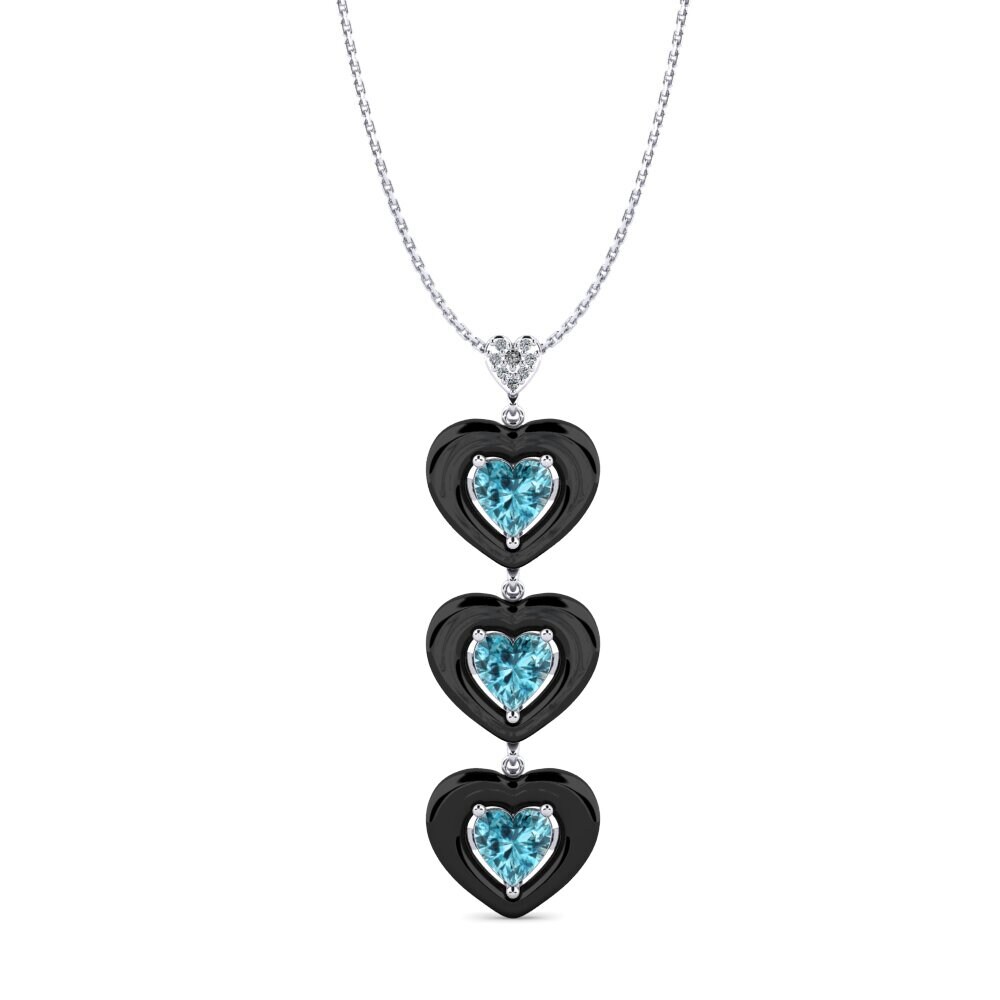 White Silver Blue Zircon Women's Pendant Ruggieri