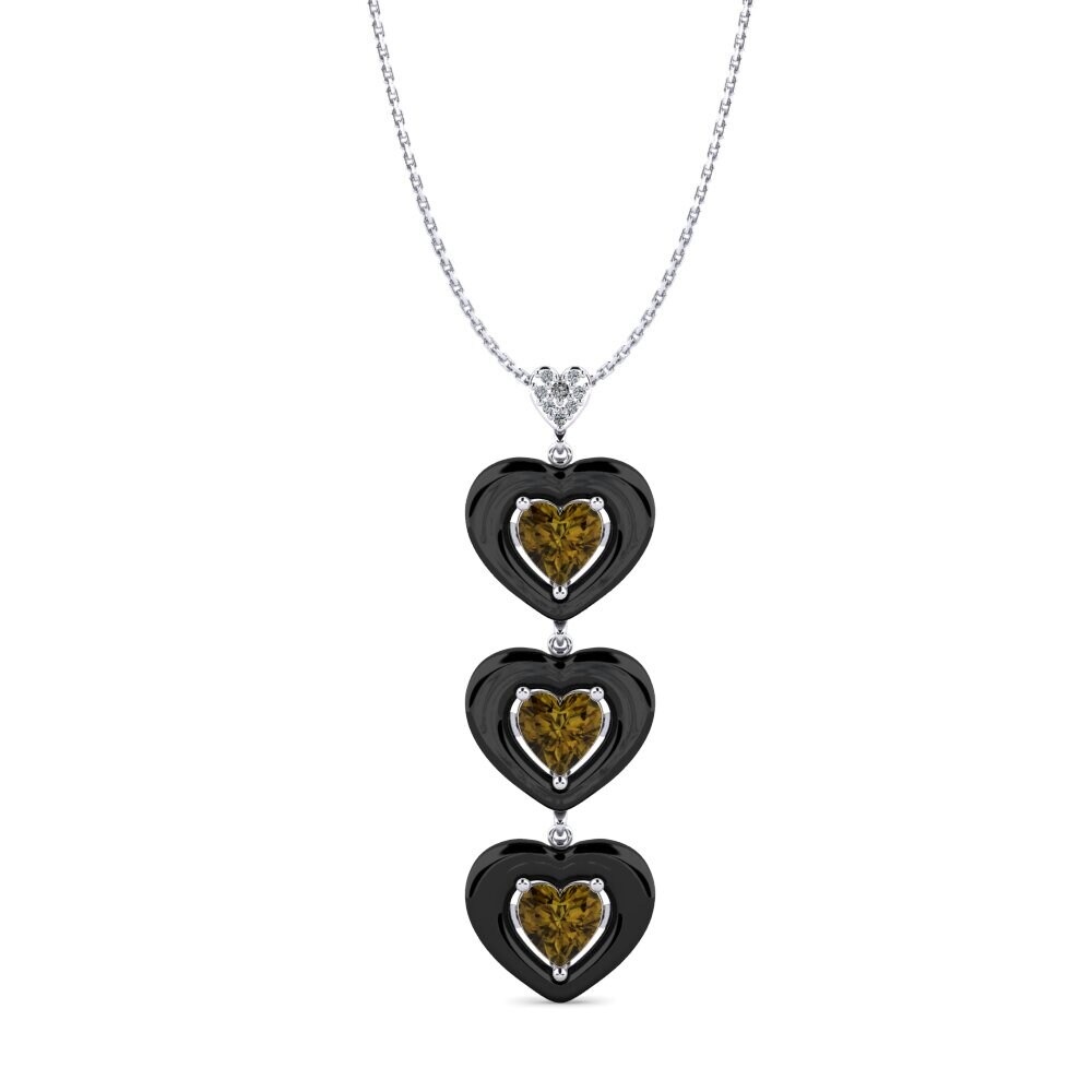 White Silver Brown Zircon Women's Pendant Ruggieri